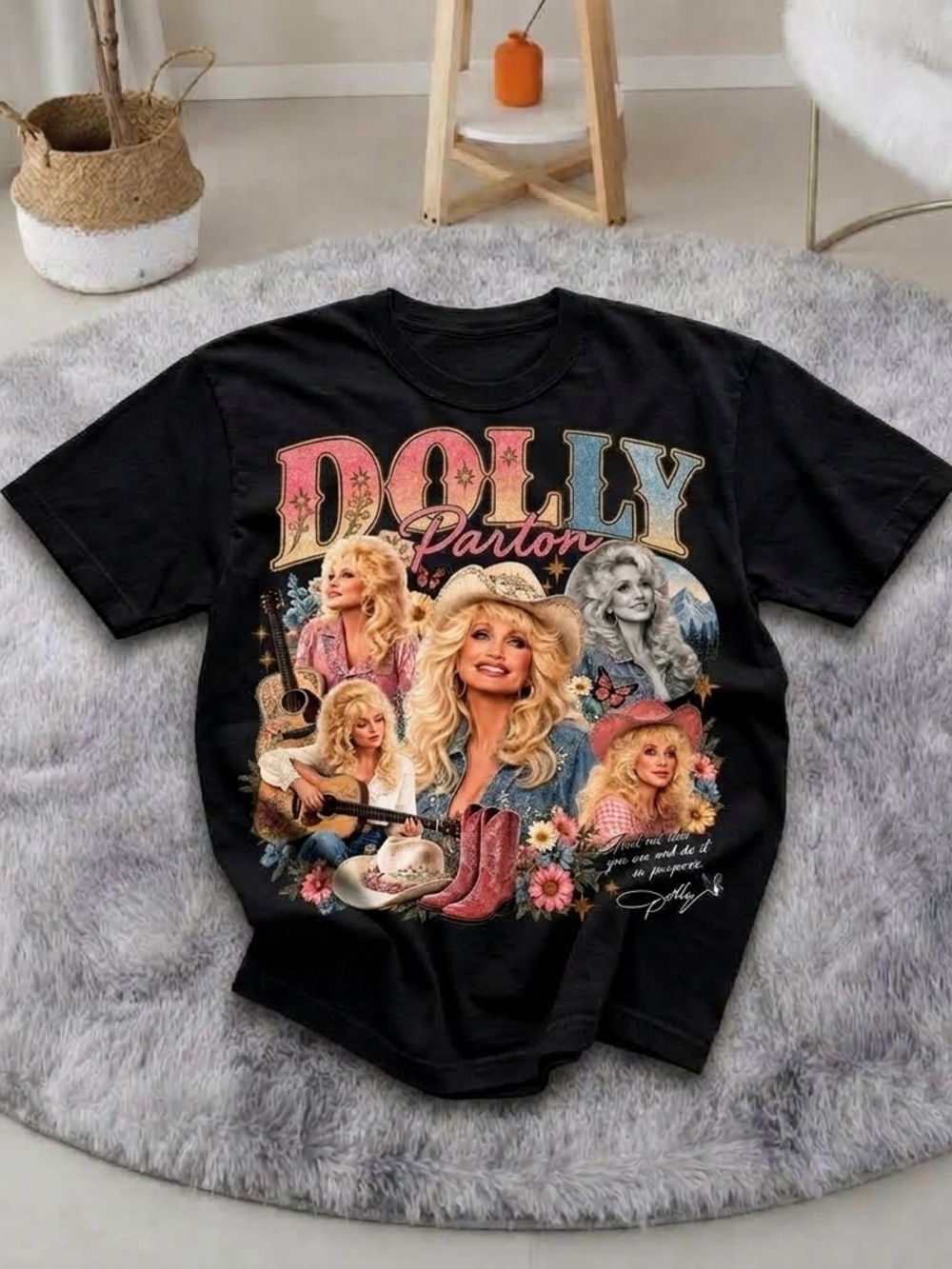 Tribute Dolly Parton Shirt, Country Music Legend Graphic Tee - Black Unisex